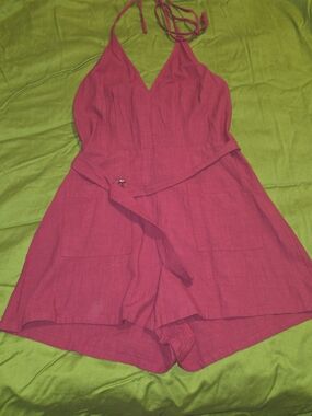 Mustard Seed Pink Halter Romper